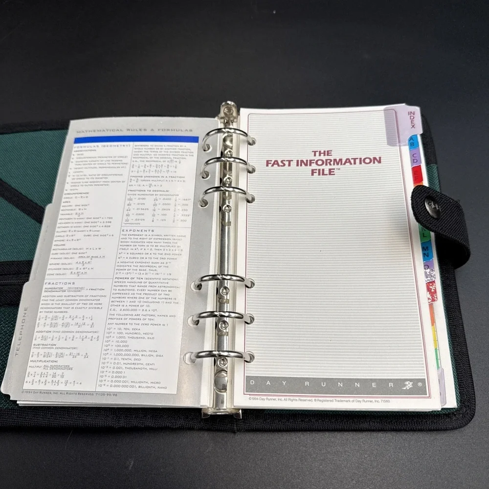 Vintage Day Runner Organizer Planner 411 ~ 6 Ring Snap Closure 7.5x 5.25